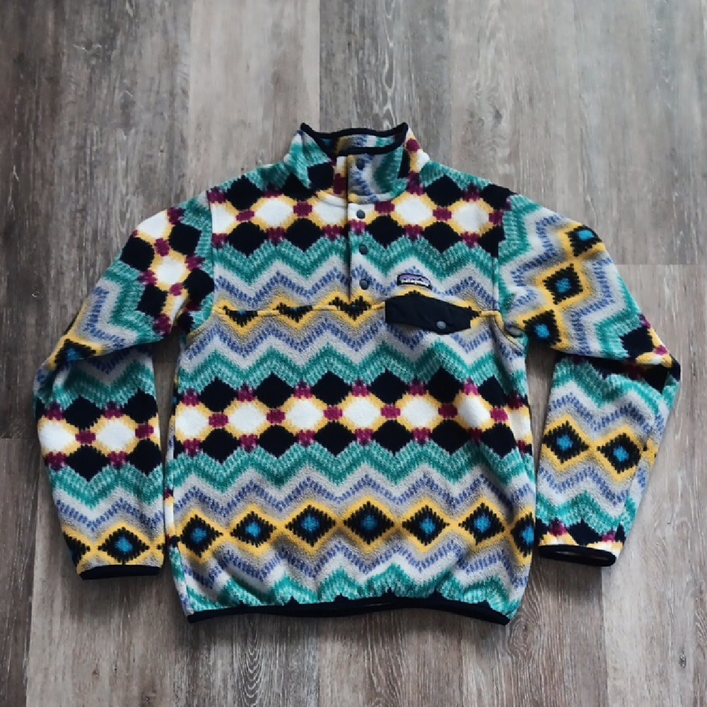 Patagonia Synchilla Aztec 1/4 Snap Fleece Sweater Women's Small STY25455
